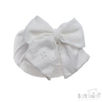 HB118-W: White Cable Headband w/Large Bow